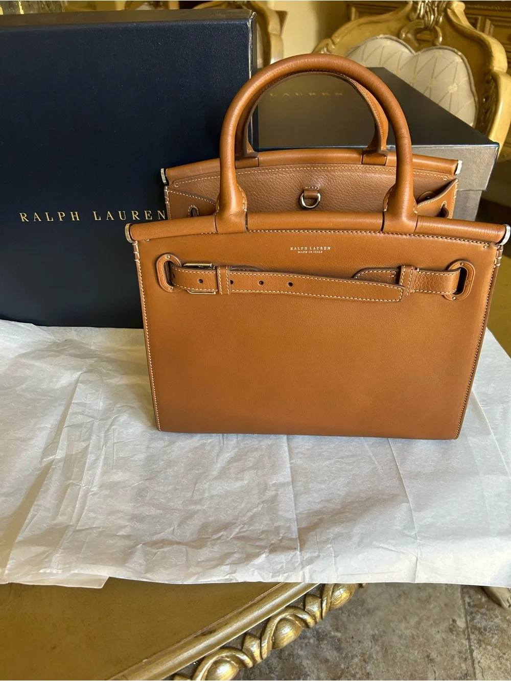 Ralph Lauren RL 50 Medium Leather Bag. New